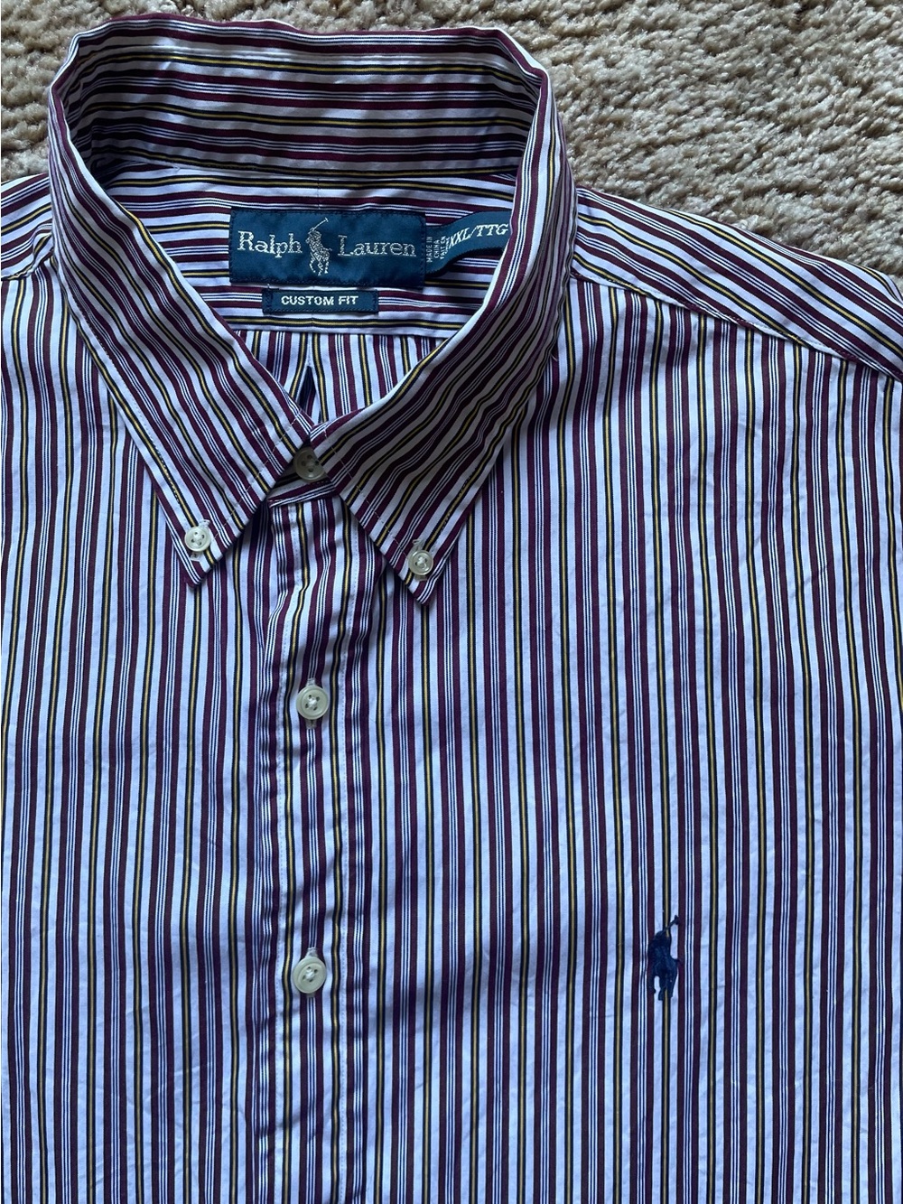 Ralph Lauren Polo LS Button Down Mens Size XXL Stripes Casual Business Office